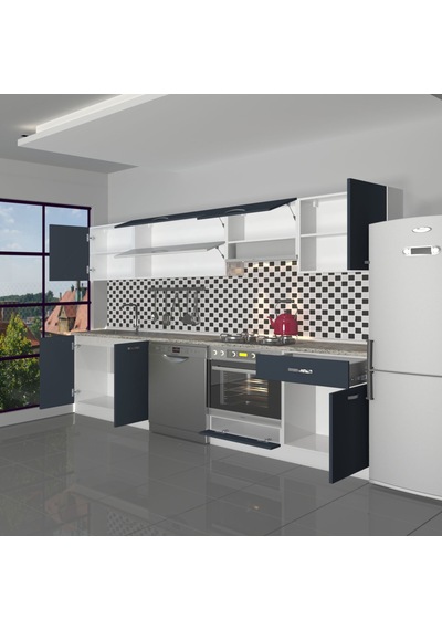 Decoraktiv Elite 280y Ank Mdf Hazır Mutfak Dolabı - Tezgah Dahil - Antrasit