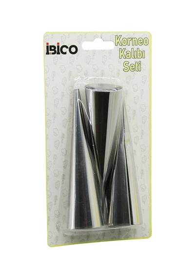 3pcs Metal Korneo Kalıp - Pasta Dekorasyon Aparatı Çap:3.4cm X Uzunluk:12cm Brkt-921602 5570 Çok Renkli
