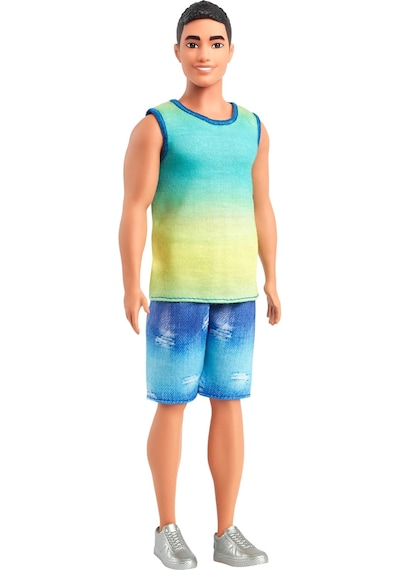 Barbie Fashionistas Ken Bebek No. 236 Siyah Saçlı, Mavi-yeşil Omb