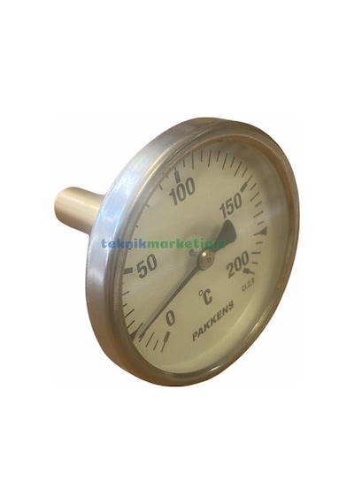 Çap 63 MM 200 Derecec 5 Cm Arkadan Çıkışlı Bi-metal Termometre Pakkens