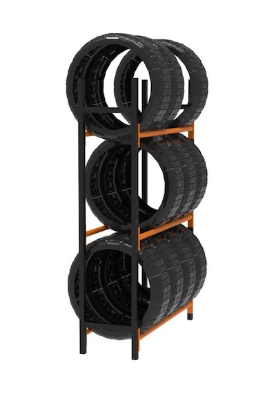 3 Katlı Lastik İstifleme Rafı, Mini Rack 40x120 Cm-150 Cm Çok Renkli