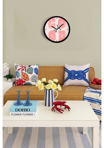 Modern Yazılı Tasarım - '' Good Morning - Günaydın'' Duvar Saati - 30cm - Önü Camlı Siyah Kasa-jh0656 Siyah