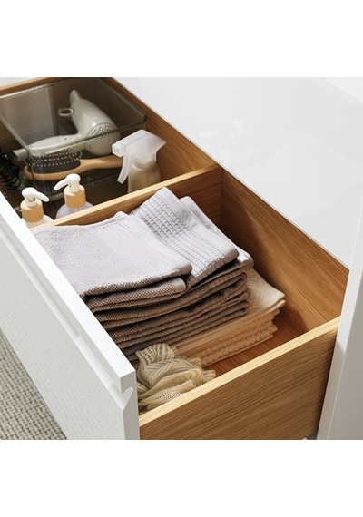 Ikea Ängsjön Lavabo Dolabı, Parlak Cila Beyaz, 60x48x33 Cm, 1 Çekmeceli