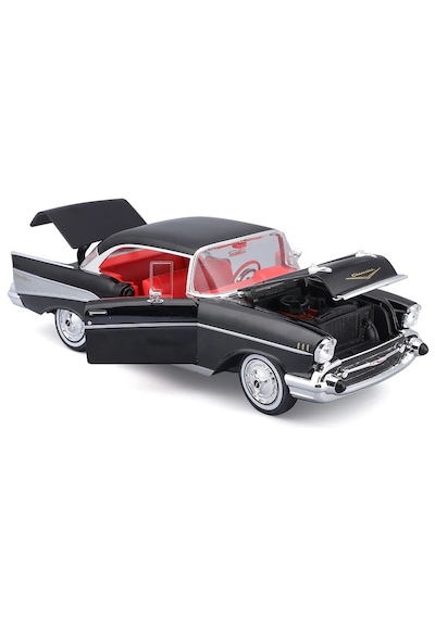 1:18 Ölçek Maisto 1957 Chevrolet Bel Air Coupe Diecast Metal Minyatür Model Araba 25cm