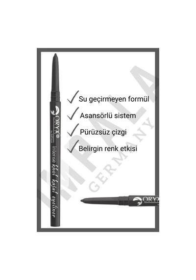 Impala Oryx Khol Kajal Suya Dayanıklı Ve Uzun Süre Kalıcı Göz Kalemi 10 Metallic Gray 001