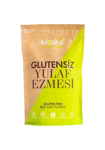 Moms Natural Glutensiz Yulaf 300 G - Tam Tahıl, Vegan, Yüksek Lif 2'li Ekonomik Paket - 2 Adet Tarı