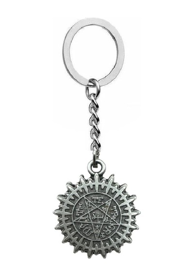 Pentagram Sembol Uçlu Anahtarlık Zamak Kaplama, Unisex Otantik Tasarım