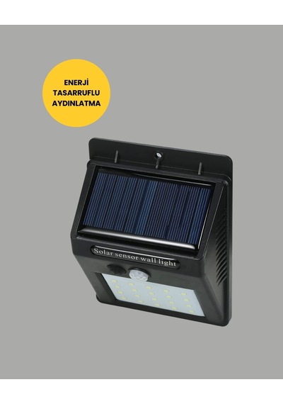 Sensörlü 20 Led Solar Duvar Lambası 3 Metre Algılama Mesafesi Çok Renkli