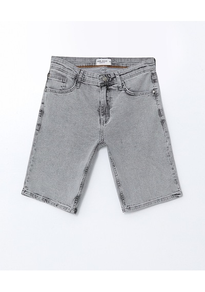 Lcw Jeans Gri Süper Skinny Fit Erkek Jean Şort