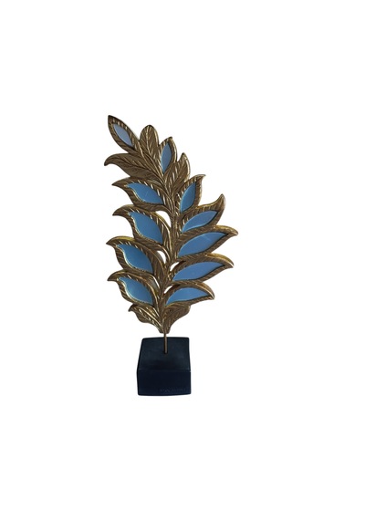 18cm-35cmlik Polyester,sarı Renk Yaprak Desenli Aynalı Biblo