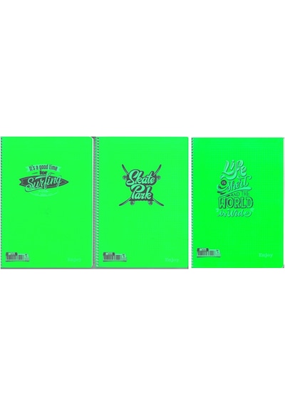 Sim Enjoy A4 96 Yap. Kareli Plastik Kapak Spiralli Defter Yeşil