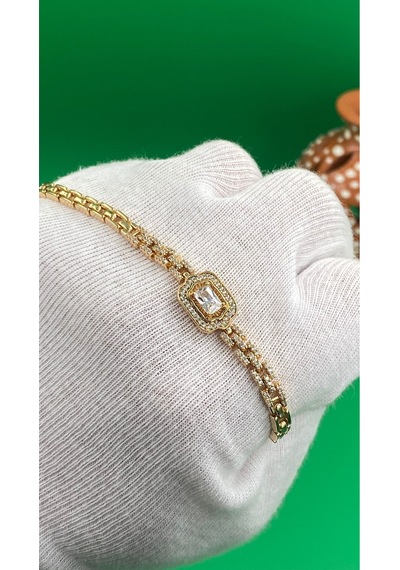 Xuping Rose Gold Baget Zirkon Taşlı Kadın Bileklik Altın