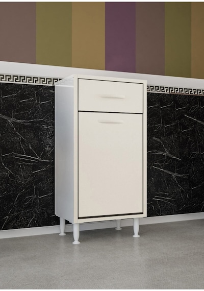 Çok Amaçlı Dolap Sepetli Kirli Çamaşır Dolabı Raflı Mutfak Dolabı Banyo Dolabı Beyaz