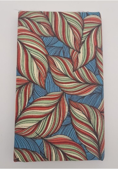 Angel Çanta Aksesuar 90x50 Cm Duck Astarlık Kumaş Sarma Yaprak Mavi Yeşil Desenli No:18