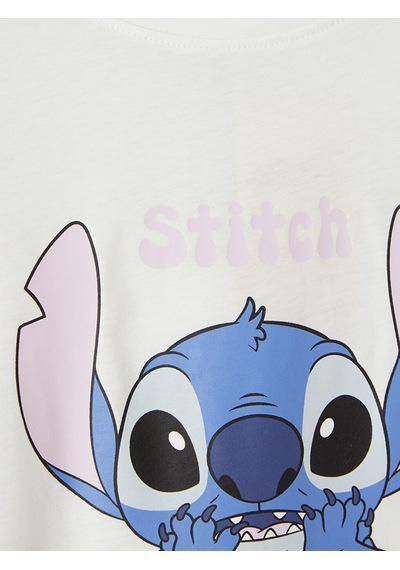 Lcw Young Ekru Stitch Baskılı Kadın Pijama Üstü