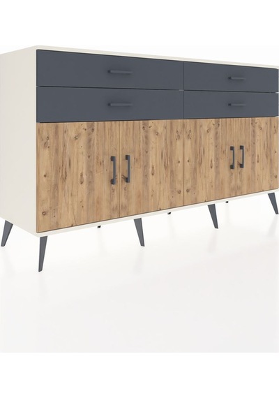 Hyperion Konsol 2 Raflı 4 Çekmeceli 8 Kapaklı 176x44x99 Aytaşı-ça Aytaşı-çam/antrasit Hyperion Konsol 2 Raflı 4 Çekmeceli 8 Kapaklı 176x44x99 Aytaşı-ça Aytaşı-çam/antrasit