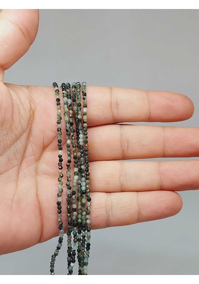 Bileklik Boy Zümrüt Taşı Dizi 2mm 51180 Yarım Dizi 17cm Uzunluğundadır Çok Renkli