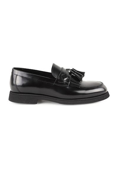 Libero L5919 Hakiki Açma Deri Erkek Loafer Ayakkabı - Püsküllü Klasik Model Siyah