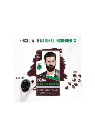 Sakal Boyama Seti 60ml,10dk Bekleme Süresi Amonyak Paraben İcermez,cilde Leke Yapmaz Dark Brown