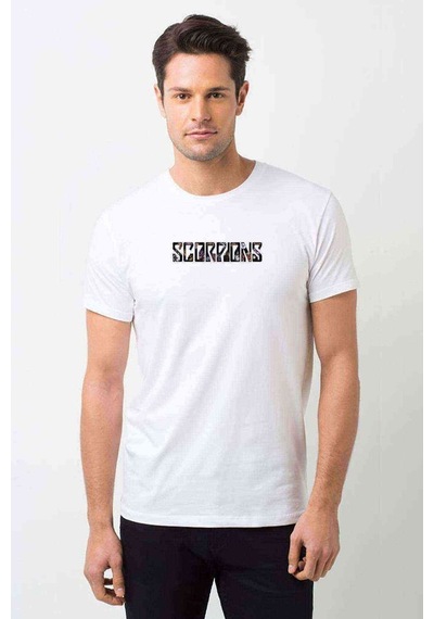 Scorpions Baskılı Beyaz Erkek Tshirt (528961997)