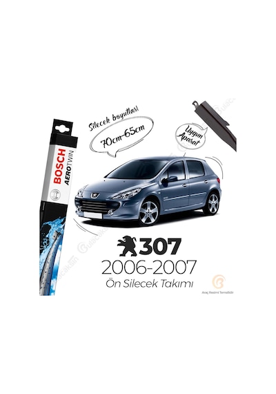 Peugeot 307 Muz Silecek Takımı 2006-2007 Bosch Aerotwin