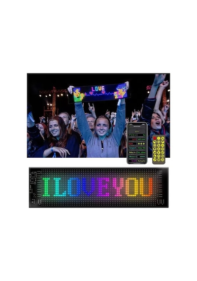 Led Ekran Matrix Panel Cama Yapışan En Büyük Boy 16x96 Led Sayısı Araba Yazısı 12cm-59.5cm Yetişkin