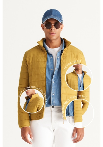Ac&Co / Altınyıldız Classics Standart Fit Normal Kesim Dik Yaka Erkek Mont Sarı