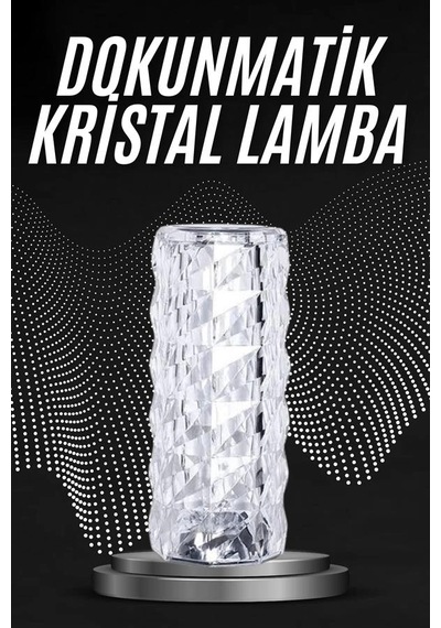 Hubrendy Kargo Kristal Lamba Masa Lambası Şarjlı Masa Lambası Dokunmatik Sensör Usb Şarjlı 521774