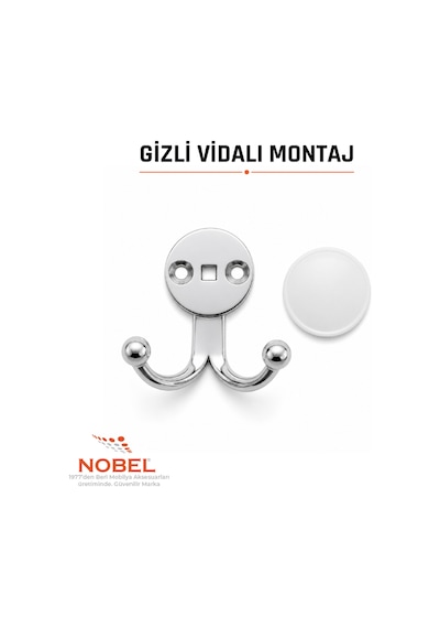 Mi Sket Askı, Metal Vestiyer Askısı, Altin, Duvar Ve Dolap Askılığı 5'li Set Vidalı Altın