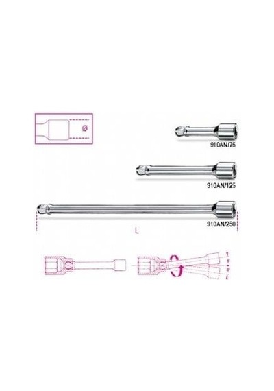 Beta 910an/75 3/8'' Açılı Uzatma 75mm