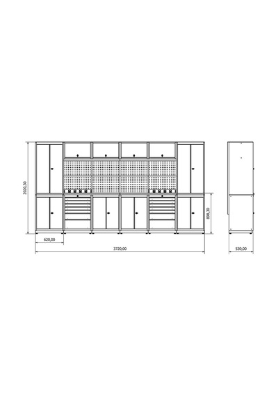 3.7 Metre Modüler Çalışma Tezgahı İe.36.18.31