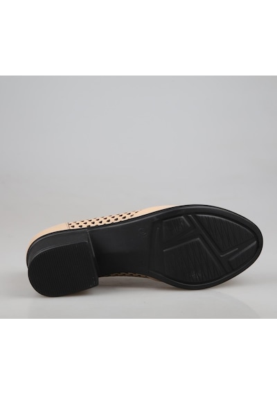 Castle Black 24556 Hakiki Deri Ortopedik Bej Kadın Günlük Anne Ayakkabısı 001