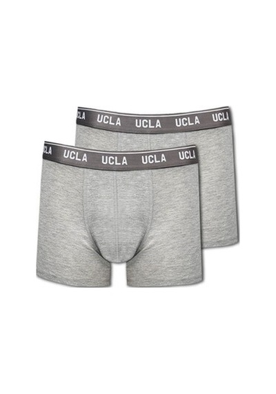 Ucla Irvıne Gri Bel Bantlı Jakarlı Standard Fit Erkek Boxer Gri