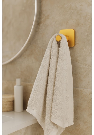 2 Adet Premium Gold Alüminyum Banyo Mutfak Havlu Bornoz Askısı Yapışkanlı Altın
