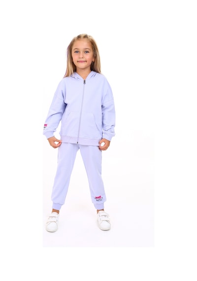 Toontoy Kids Toontoy Kız Çocuk Baskılı Eşofman Takım Koyu Mavi