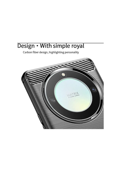Honor X9A 5G Brushed Carbon Fiber Silikon KılıHonf - Siyah AL3332