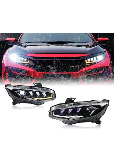 Honda Civic Fc5 2016-2021 Uyumlu 3 Lens Diamond Far