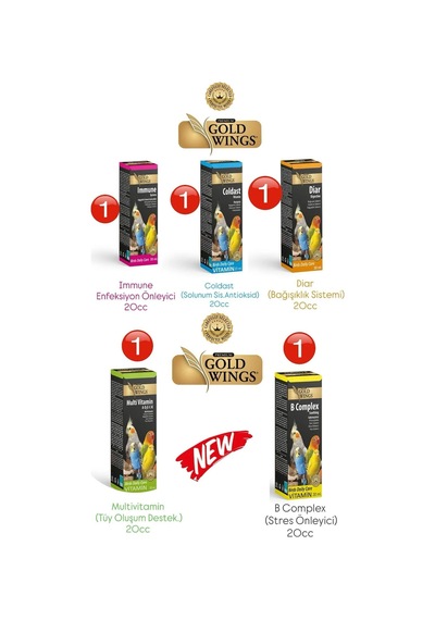 Gold Wings Premium Kuş Vitamin Seti