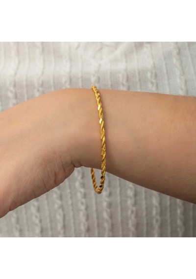 Casera's Gümüş Gold İkili Burgu Kadın Bilezik Csr2185707 Gümüş