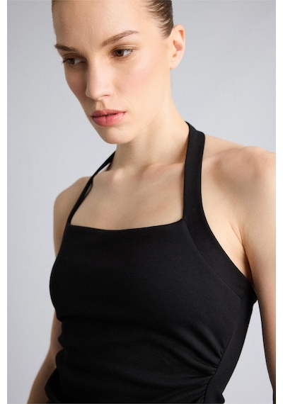 Defacto Slım Fıt Halter Yaka Siyah Atlet I2209ax26aubk81 Siyah-bk81