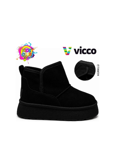 Vicco Bona Kürklü Hugg Ortopedik Çocuk Bot Siyah