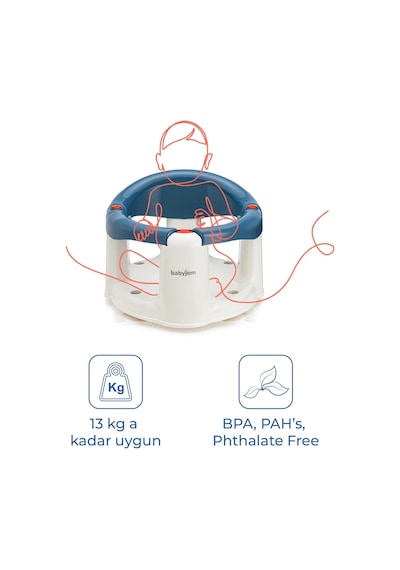 Babyjem Önden Açılır Mama Sandalye Oturağı Ve Minderi - 2 ' Li Set İndigo Mavi