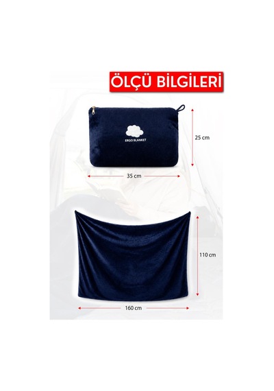 160 110 Cm Ergo Blanket Ultrasoft 250 Gr/m2 Lacivert Parıltılı Battaniye Diğer
