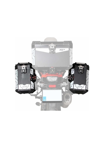 Gp Kompozit Universal 40 Lt X 2 Alüminyum Motosiklet Yan Çanta Seti Siyah Çok Renkli