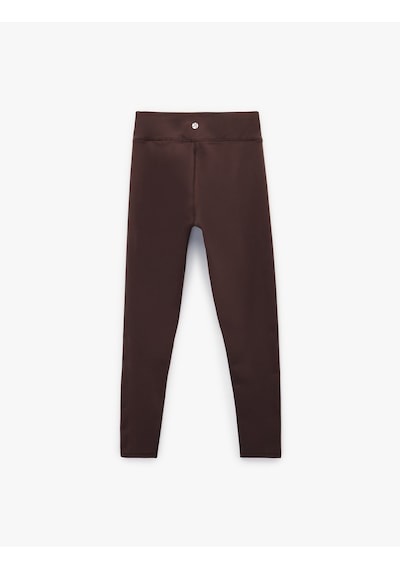 Koton Yüksek Bel Dikiş Detaylı Slim Fit Spor Tayt Mor 6sak40157nk Mor