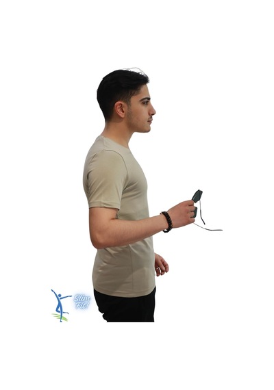 Sermoda Erkek Slim Fit V Yaka Tişört - Dar Kesim Basic Günlük T-shirt Vizon