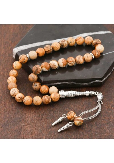 Doğaltaş Metal Püsküllü Jasper Taşı Tesbih - Colorname: Gümüş / Varyantbarcode: Bd11002072 / Colorpicture: Https://www.gumush.com/img/products/t5660 Td 1.jpg Doğaltaş Metal Püsküllü Jasper Taşı Tesbih - Colorname: Gümüş / Varyantbarcode: Bd11002072 / Colorpicture: Https://www.gumush.com/img/products/t5660 Td 1.jpg