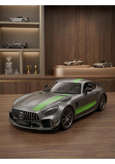 Uzaktan Kumandalı Işıklı Şarjlı 2.4ghz Mercedes-benz Amg Gt R Pro 1:12 Ölçekli Dev Oyuncak Araba Gri