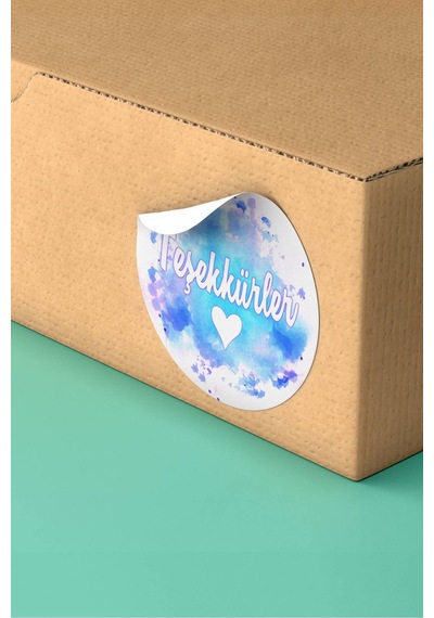 Kalpli Teşekkürler Sticker 3x3cm St2374 Çok Renkli