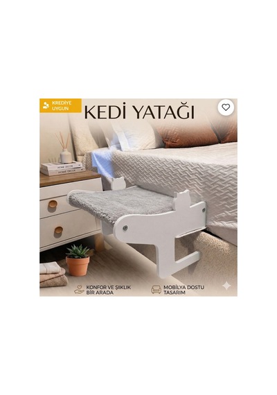 Mobilya Dostu-yer Kaplamaz-kedi Yatağı Askılı Model Gri